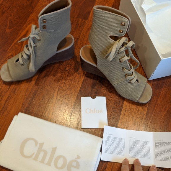 *SOLD* Chloé open wedge sandals - Picture 1 of 7